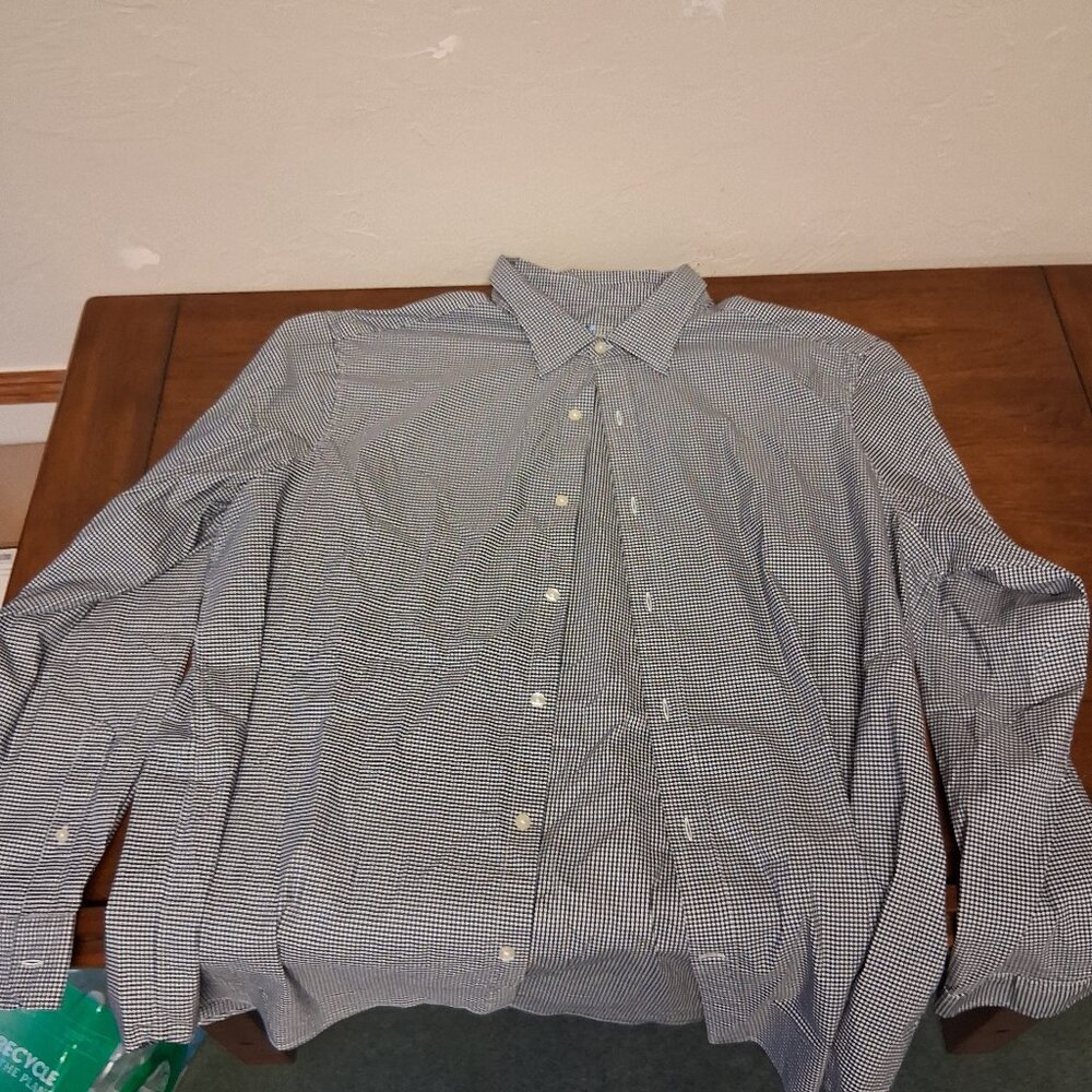 Vineyard Vines Button Down, Black and White Gingham, XXL